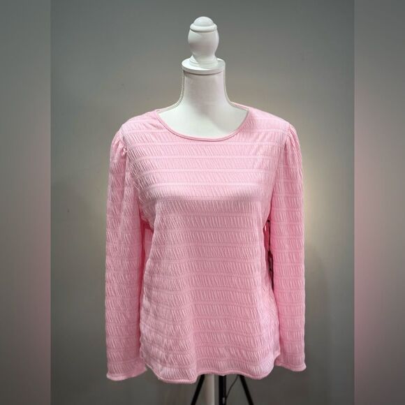 Pink Vince Camuto L/S Top Size L NWT - Picture 1 of 6